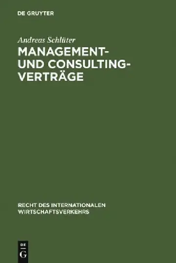 Cover of Management- und Consulting-Verträge