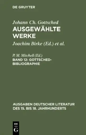 Cover of Ausgewählte Werke, Bd 12, Gottsched-Bibliographie