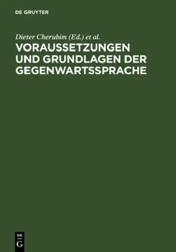 Cover of Voraussetzungen Und Grundlagen Der Gegenwartssprache