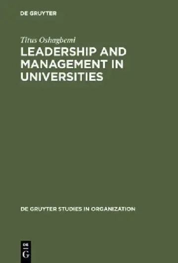 Cover of Leadership and Management in Universities