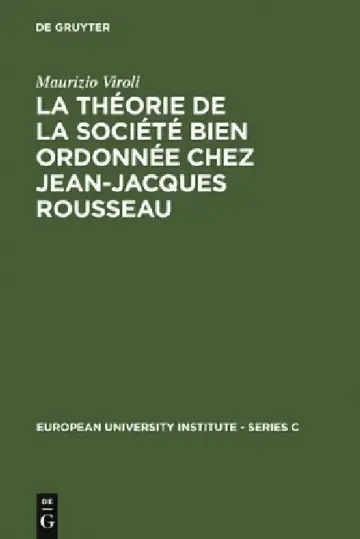 Cover of La Théorie de la Société Bien Ordonnée Chez Jean-Jacques Rousseau