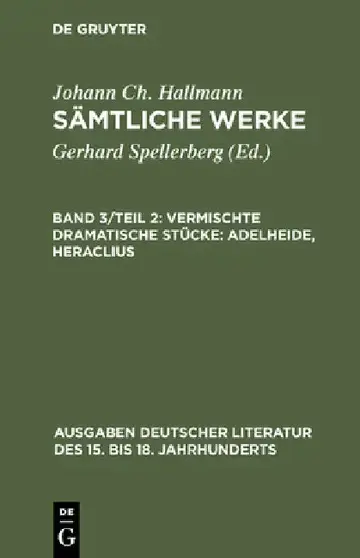 Cover of Sämtliche Werke, Band 3/Teil 2, Vermischte dramatische Stücke
