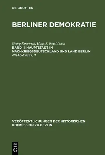 Cover of Hauptstadt im Nachkriegsdeutschland und Land Berlin , 2