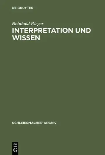 Cover of Interpretation und Wissen