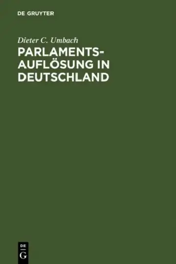 Cover of Parlamentsauflösung in Deutschland