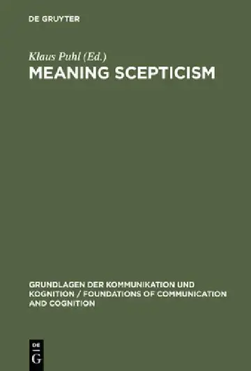 Cover of Meaning Scepticism