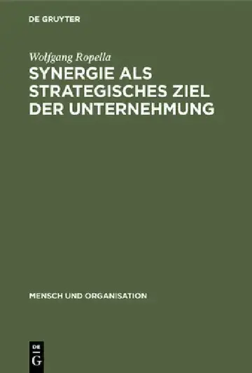 Cover of Synergie als strategisches Ziel der Unternehmung