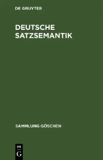 Cover of Deutsche Satzsemantik