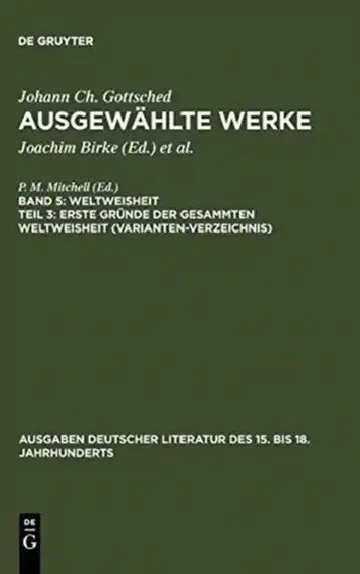 Cover of Erste Gründe Der Gesammten Weltweisheit (Variantenverzeichnis)
