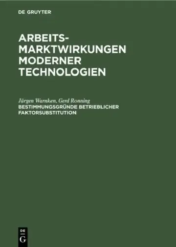 Cover of Bestimmungsgründe betrieblicher Faktorsubstitution