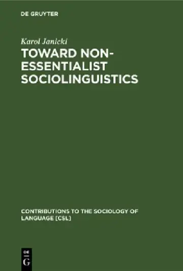 Cover of Toward Non-Essentialist Sociolinguistics