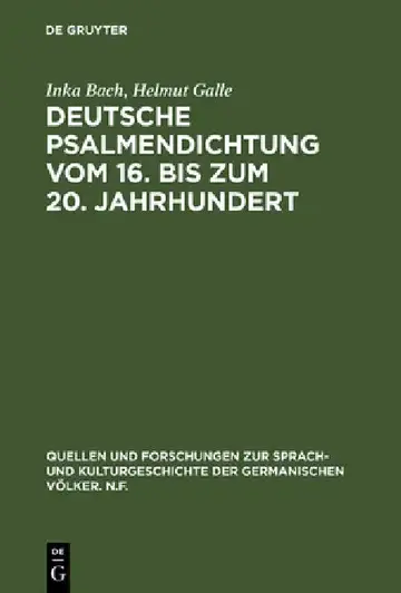 Cover of Deutsche Psalmendichtung vom 16. bis zum 20. Jahrhundert
