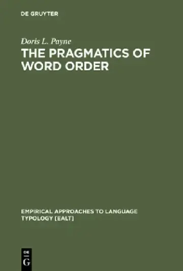 Cover of The Pragmatics of Word Order