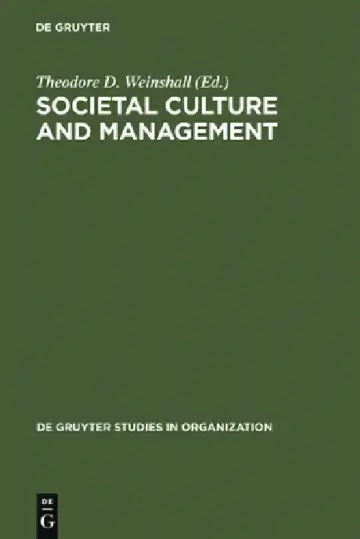 Cover of Societal Culture and Management