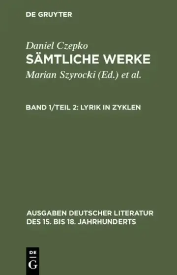 Cover of Sämtliche Werke, Band 1/Teil 2, Lyrik in Zyklen