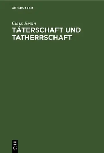 Cover of Täterschaft und Tatherrschaft
