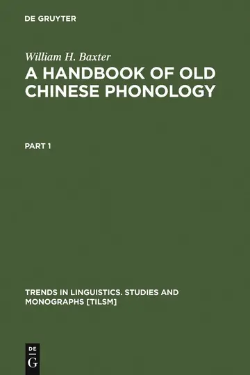 Cover of A Handbook of Old Chinese Phonology