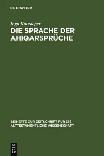 Cover of Die Sprache der Ahiqarsprüche