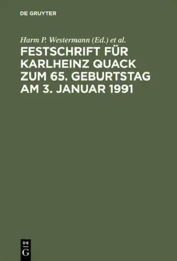 Cover of Festschrift Für Karlheinz Quack Zum 65. Geburtstag Am 3. Januar 1991