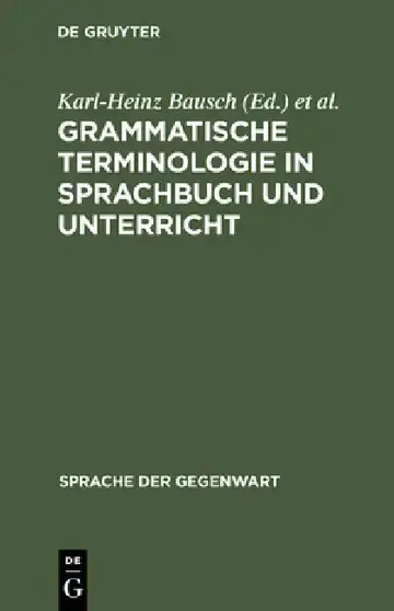 Cover of Grammatische Terminologie in Sprachbuch und Unterricht