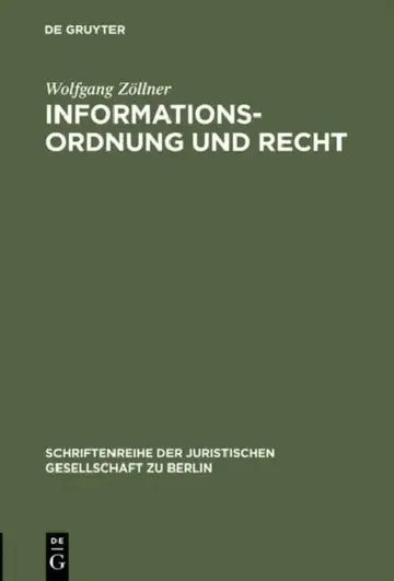 Cover of Informationsordnung und Recht