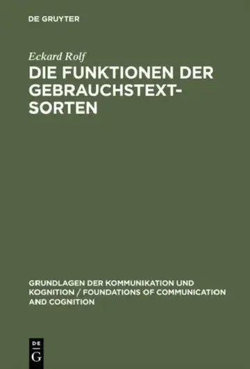 Cover of Die Funktionen der Gebrauchstextsorten