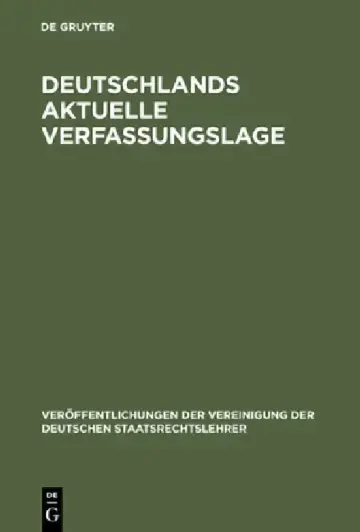 Cover of Deutschlands aktuelle Verfassungslage
