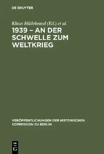 Cover of 1939 - An Der Schwelle Zum Weltkrieg