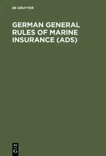 Cover of German General Rules of Marine Insurance (Ads)