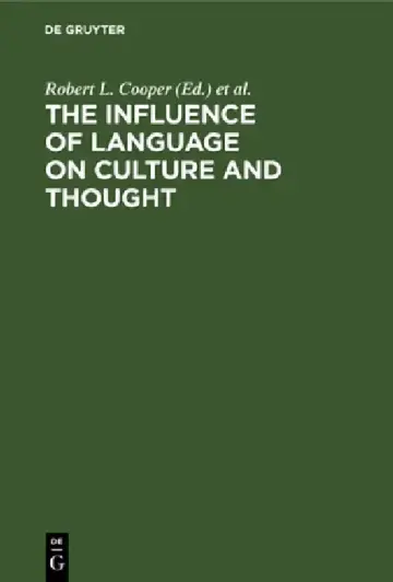 Cover of The Influence of Language on Culture and Thought