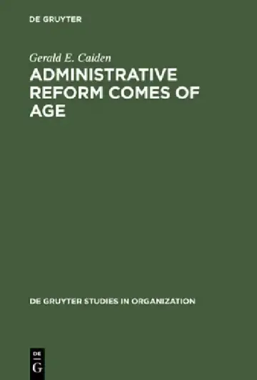 Cover of Administrative Reform Comes of Age