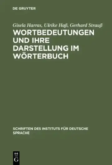 Cover of Wortbedeutungen Und Ihre Darstellung Im Wörterbuch