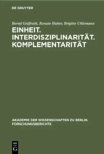 Cover of Einheit. Interdisziplinarität. Komplementarität