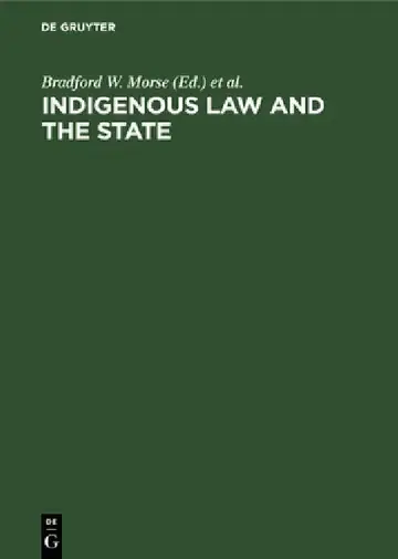 Cover of Indigenous Law and the State
