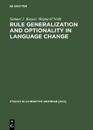 Cover of Rule Generalization and Optionality in Language Change
