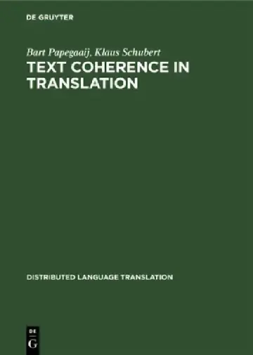 Cover of Text Coherence in Translation