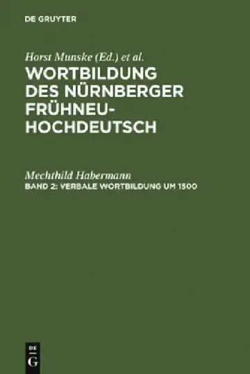 Cover of Verbale Wortbildung um 1500