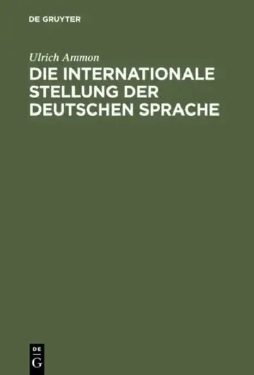 Cover of Die internationale Stellung der deutschen Sprache