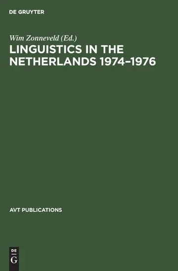Cover of Linguistics in the Netherlands 1974–1976