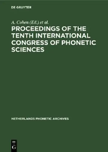 Cover of Proceedings of the Tenth International Congress of Phonetic Sciences