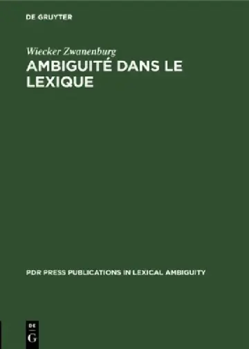Cover of Ambiguité Dans Le Lexique