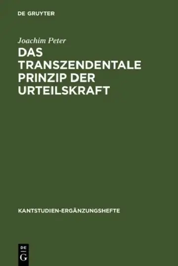Cover of Das transzendentale Prinzip der Urteilskraft