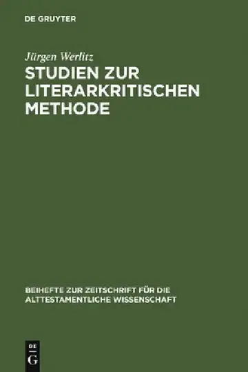 Cover of Studien zur literarkritischen Methode