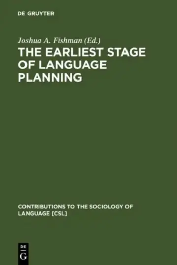 Cover of The Earliest Stage of Language Planning