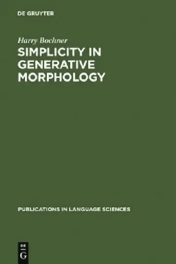 Cover of Simplicity in Generative Morphology
