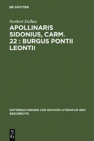 Cover of Apollinaris Sidonius, Carm. 22