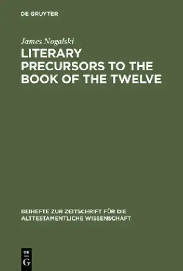 Cover of Literary Precursors to the Book of the Twelve