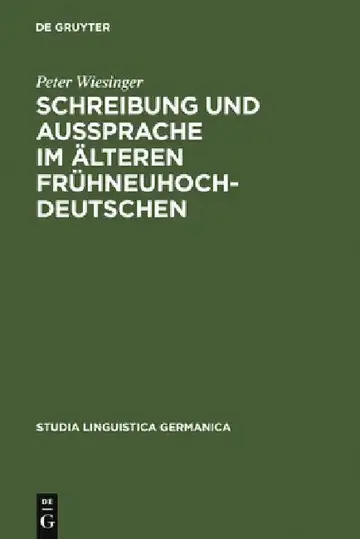 Cover of Schreibung und Aussprache im älteren Frühneuhochdeutschen