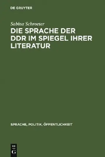 Cover of Die Sprache Der DDR Im Spiegel Ihrer Literatur