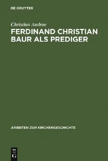 Cover of Ferdinand Christian Baur als Prediger